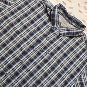 Eddie Bauer Mens Plaid Shirt Size XL Short Sleeve Button Down Outdoor Casual